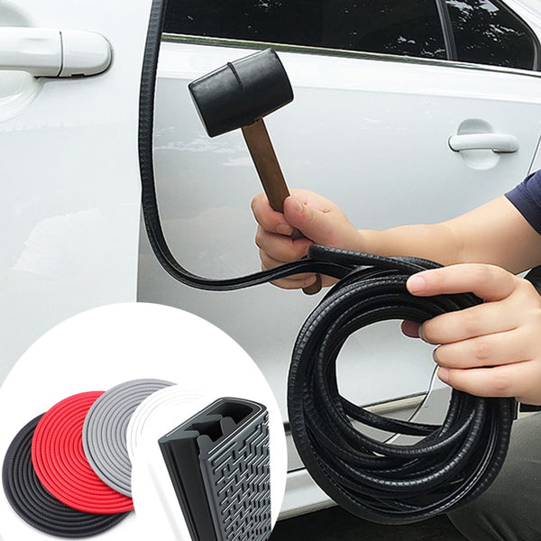 Universal 5M Car Door Anti Collision Strip with Steel Disc Bumper Trim Edge Scratch Protector Strip Sealing Guard Decora Styling